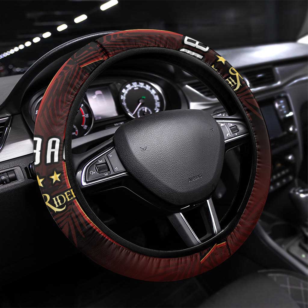 Afro-Trinbago Cricket Knight Riders Steering Wheel Cover Palm Leaves Stripes Style - African Pride
