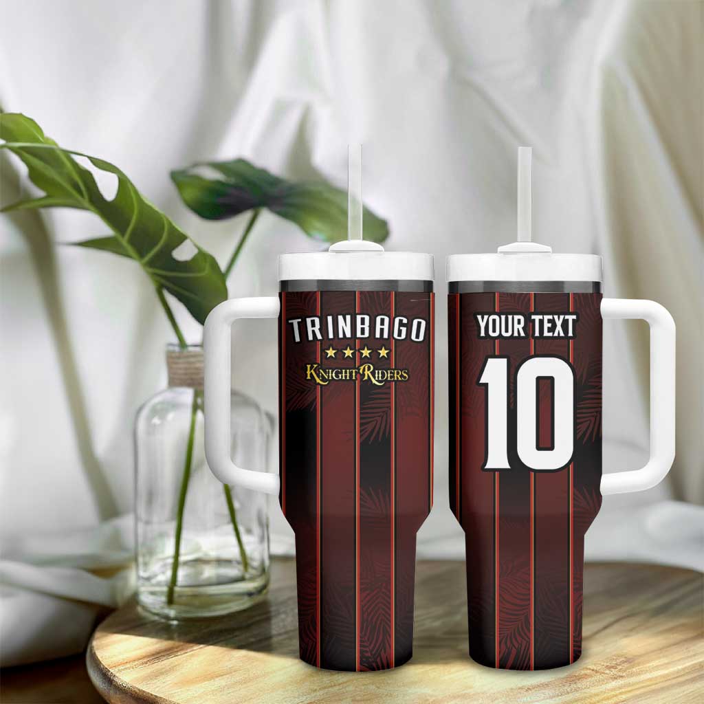 Custom Afro-Trinbago Cricket Knight Riders Tumbler With Handle Palm Leaves Stripes Style - African Pride