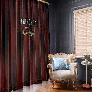 Afro-Trinbago Cricket Knight Riders Window Curtain Palm Leaves Stripes Style - African Pride