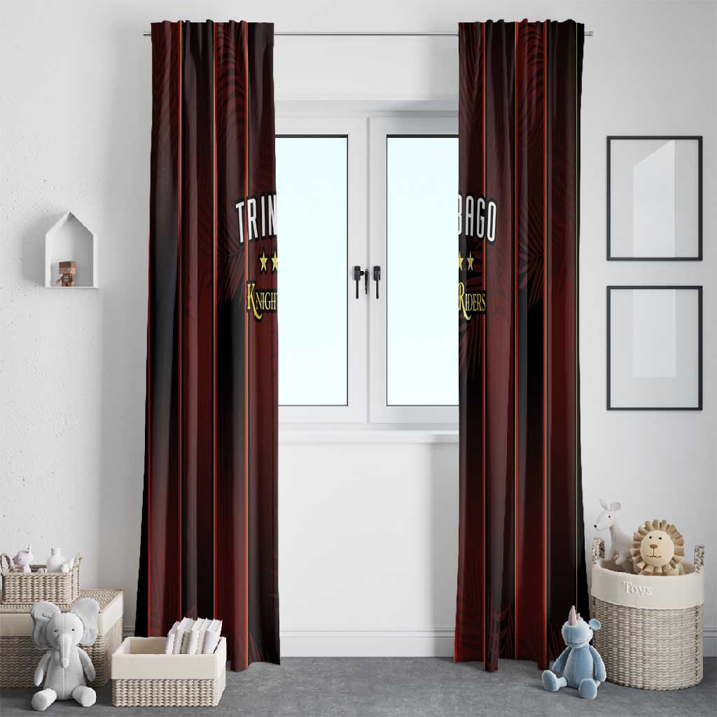 Afro-Trinbago Cricket Knight Riders Window Curtain Palm Leaves Stripes Style - African Pride