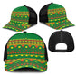 Cameroon Football Baseball Net Cap Tribal Motifs Green Color - African Pride