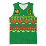 Custom Cameroon Football Basketball Jersey Tribal Motifs Green Color LT03