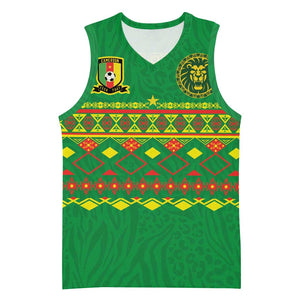 Custom Cameroon Football Basketball Jersey Tribal Motifs Green Color LT03