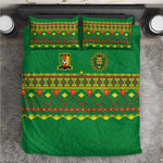 Cameroon Football Bedding Set Tribal Motifs Green Color - African Pride