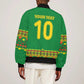 Custom Cameroon Football Bomber Jacket Tribal Motifs Green Color - African Pride