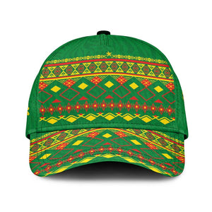 Cameroon Football Classic Cap Tribal Motifs Green Color - African Pride