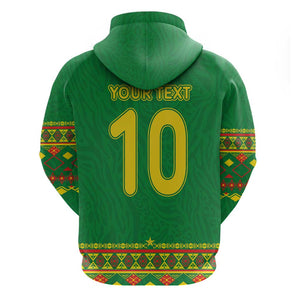 Custom Cameroon Football Hoodie Tribal Motifs Green Color - African Pride