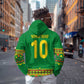 Custom Cameroon Football Hoodie Tribal Motifs Green Color - African Pride