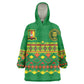 Custom Cameroon Football Kid Wearable Blanket Hoodie Tribal Motifs Green Color - African Pride