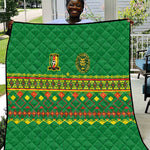 Cameroon Football Quilt Tribal Motifs Green Color - African Pride