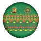 Cameroon Football Spare Tire Cover Tribal Motifs Green Color - African Pride