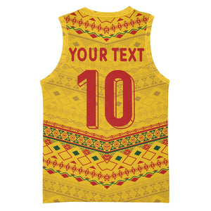 Custom Cameroon Football Basketball Jersey Tribal Motifs Yellow Color LT03