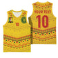 Custom Cameroon Football Basketball Jersey Tribal Motifs Yellow Color LT03