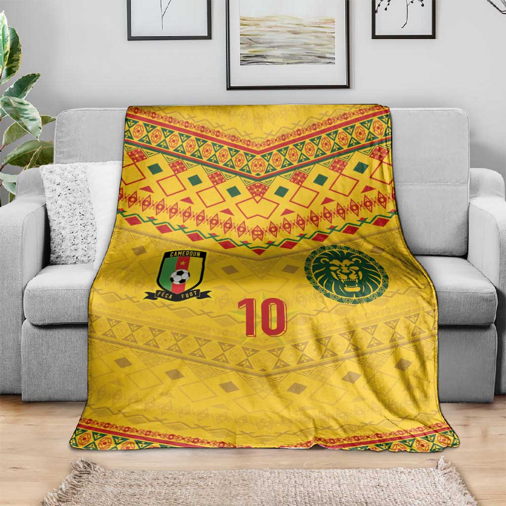 Custom Cameroon Football Blanket Tribal Motifs Yellow Color - African Pride