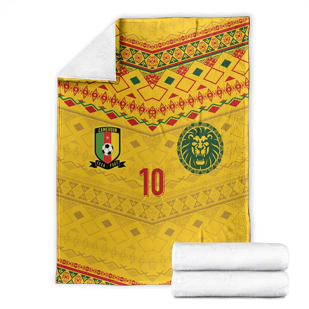 Custom Cameroon Football Blanket Tribal Motifs Yellow Color - African Pride