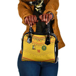 Custom Cameroon Football Shoulder Handbag Tribal Motifs Yellow Color - African Pride