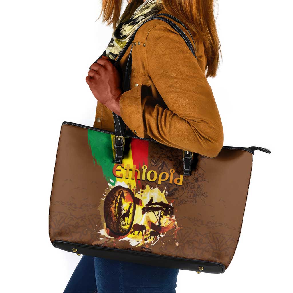 Ethiopia's Pride - Coffee Culture Leather Tote Bag