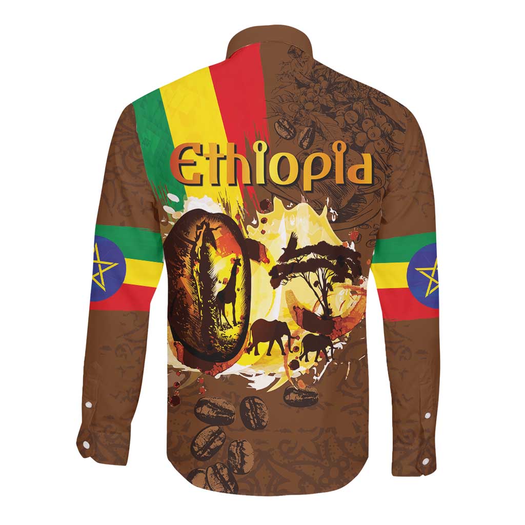 Ethiopia's Pride - Coffee Culture Long Sleeve Button Shirt