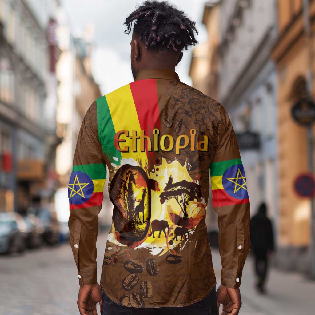 Ethiopia's Pride - Coffee Culture Long Sleeve Button Shirt