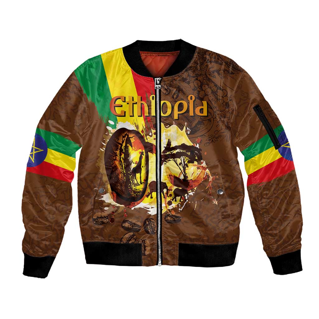 Ethiopia's Pride - Coffee Culture Sleeve Zip Bomber Jacket