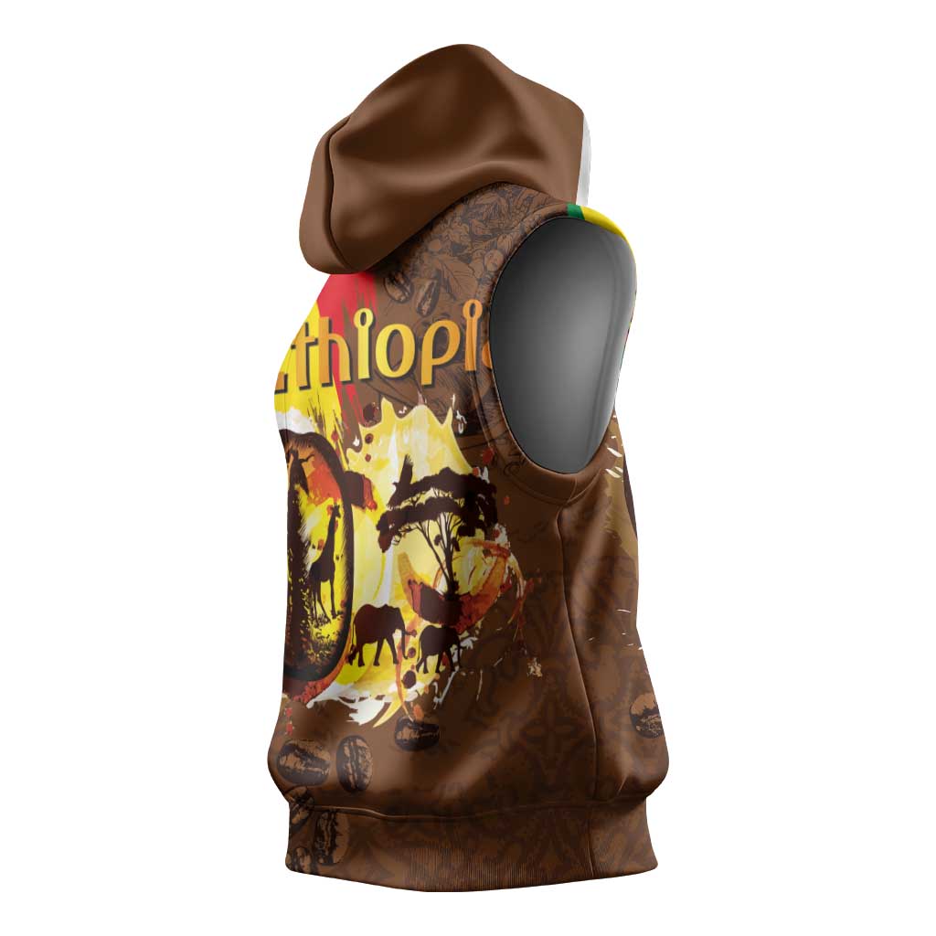 Ethiopia's Pride - Coffee Culture Sleeveless Hoodie - African Pride