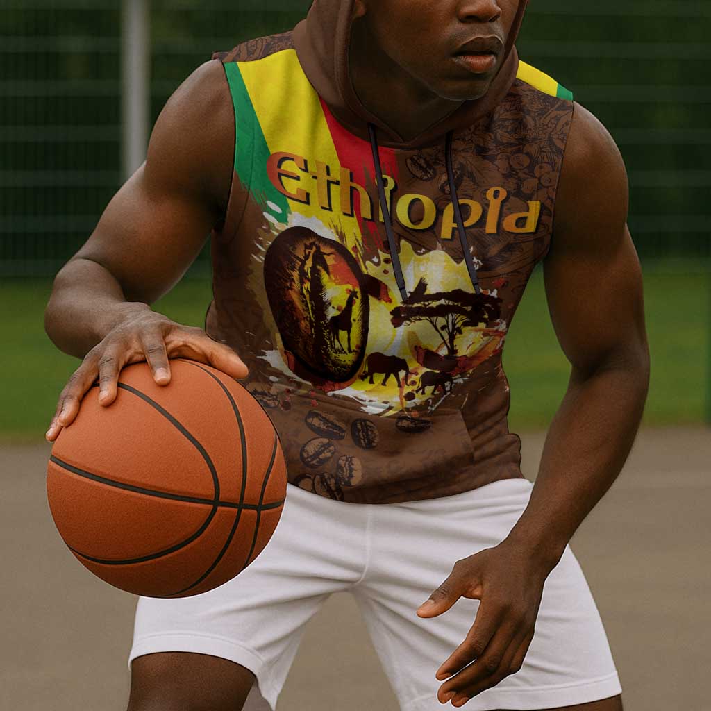Ethiopia's Pride - Coffee Culture Sleeveless Hoodie - African Pride