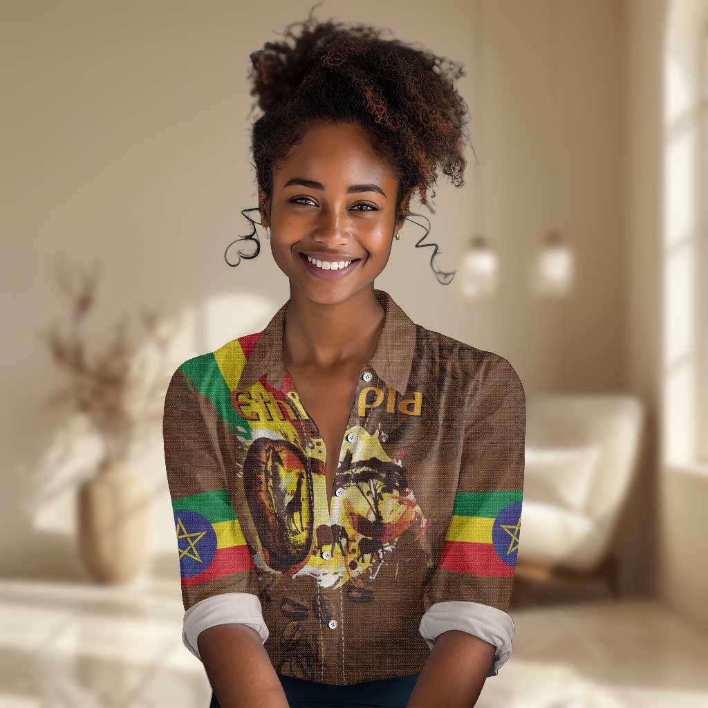 Ethiopia's Pride - Coffee Culture Women Casual Shirt