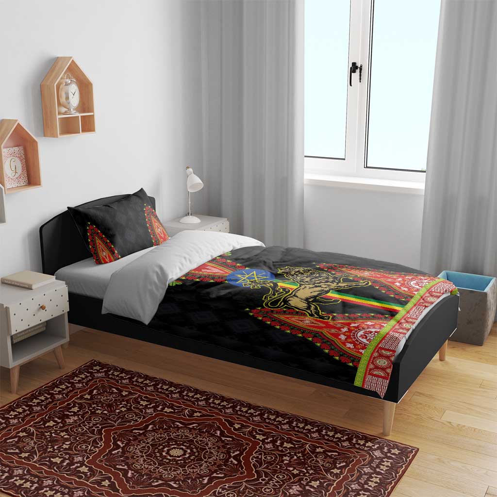 Ethiopia Lion of Judah and The Star Seal Bedding Set Dashiki Style