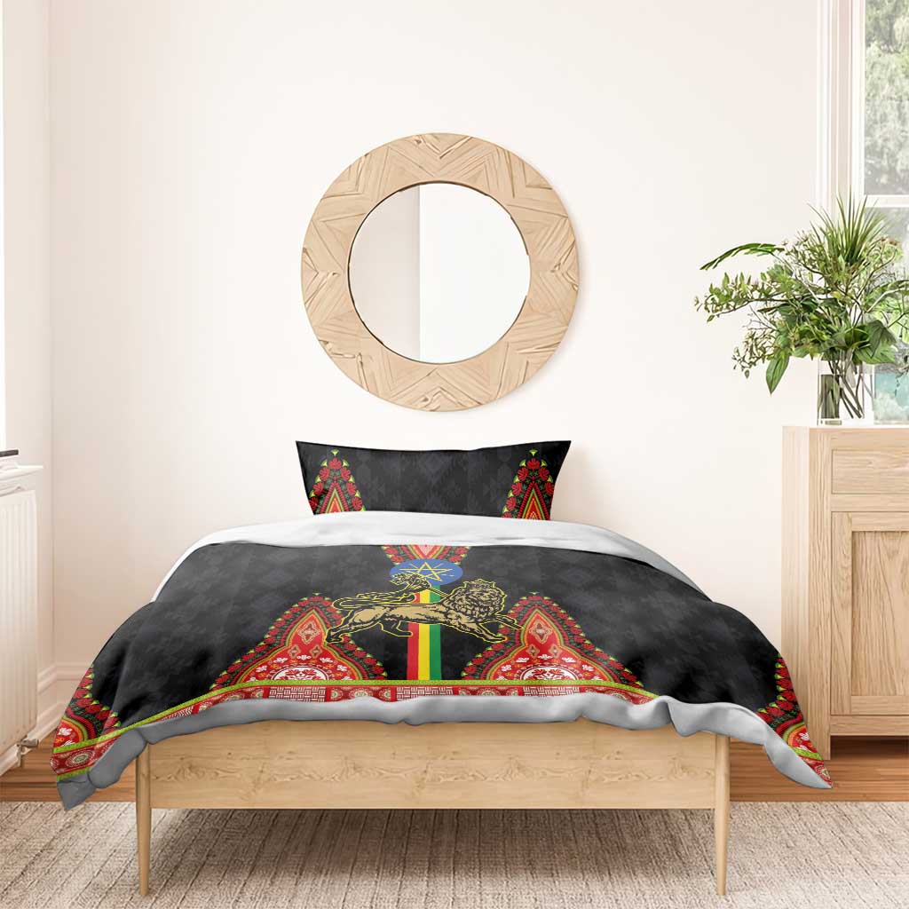 Ethiopia Lion of Judah and The Star Seal Bedding Set Dashiki Style