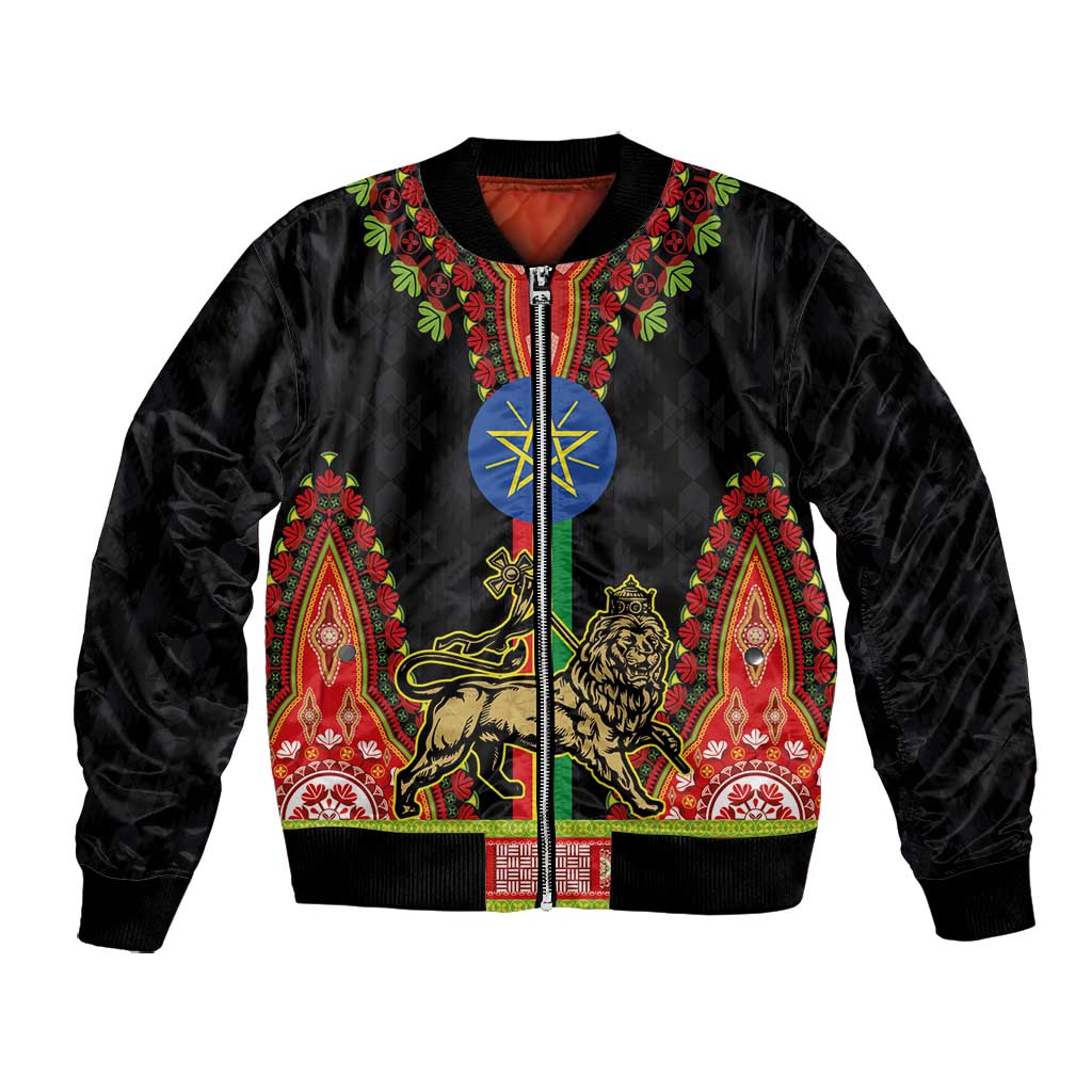 Ethiopia Lion of Judah and The Star Seal Bomber Jacket Dashiki Style
