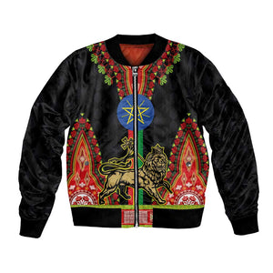 Ethiopia Lion of Judah and The Star Seal Bomber Jacket Dashiki Style