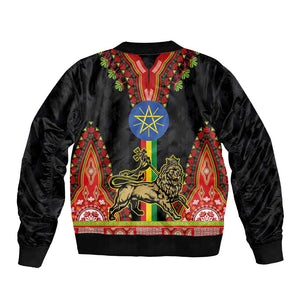 Ethiopia Lion of Judah and The Star Seal Bomber Jacket Dashiki Style