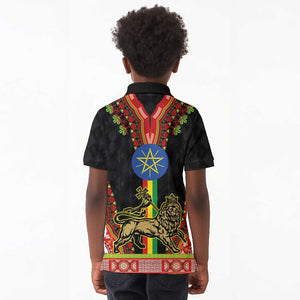 Ethiopia Lion of Judah and The Star Seal Kid Polo Shirt Dashiki Style
