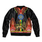Ethiopia Lion of Judah and The Star Seal Sleeve Zip Bomber Jacket Dashiki Style
