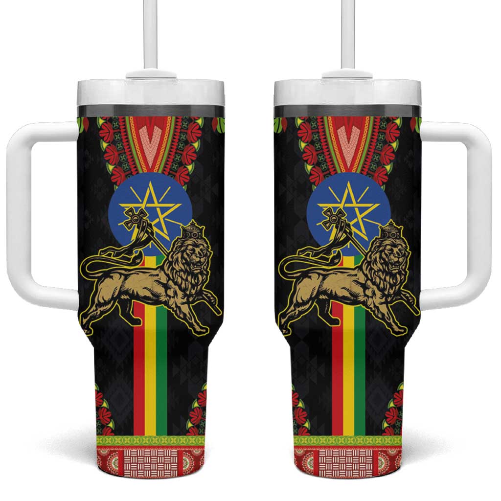 Ethiopia Lion of Judah and The Star Seal Tumbler With Handle Dashiki Style