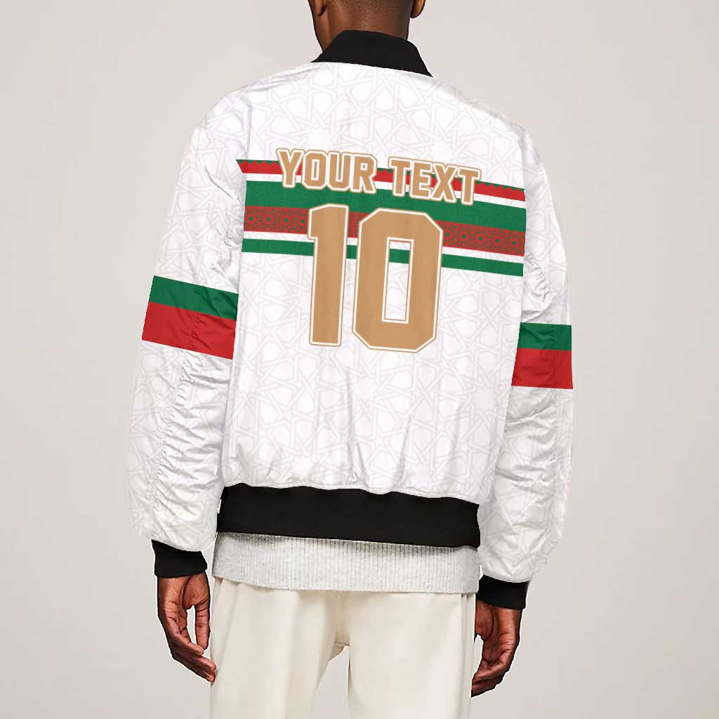 Custom Moroccan Football Bomber Jacket The Hunt of Atlas Lions
