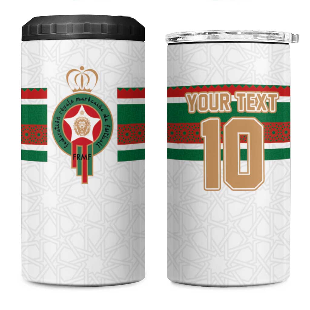 Custom Moroccan Football 4 in 1 Can Cooler Tumbler The Hunt of Atlas Lions