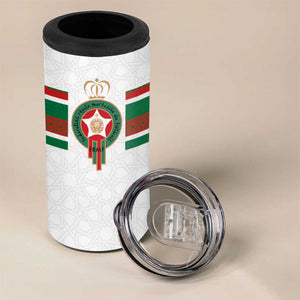 Custom Moroccan Football 4 in 1 Can Cooler Tumbler The Hunt of Atlas Lions