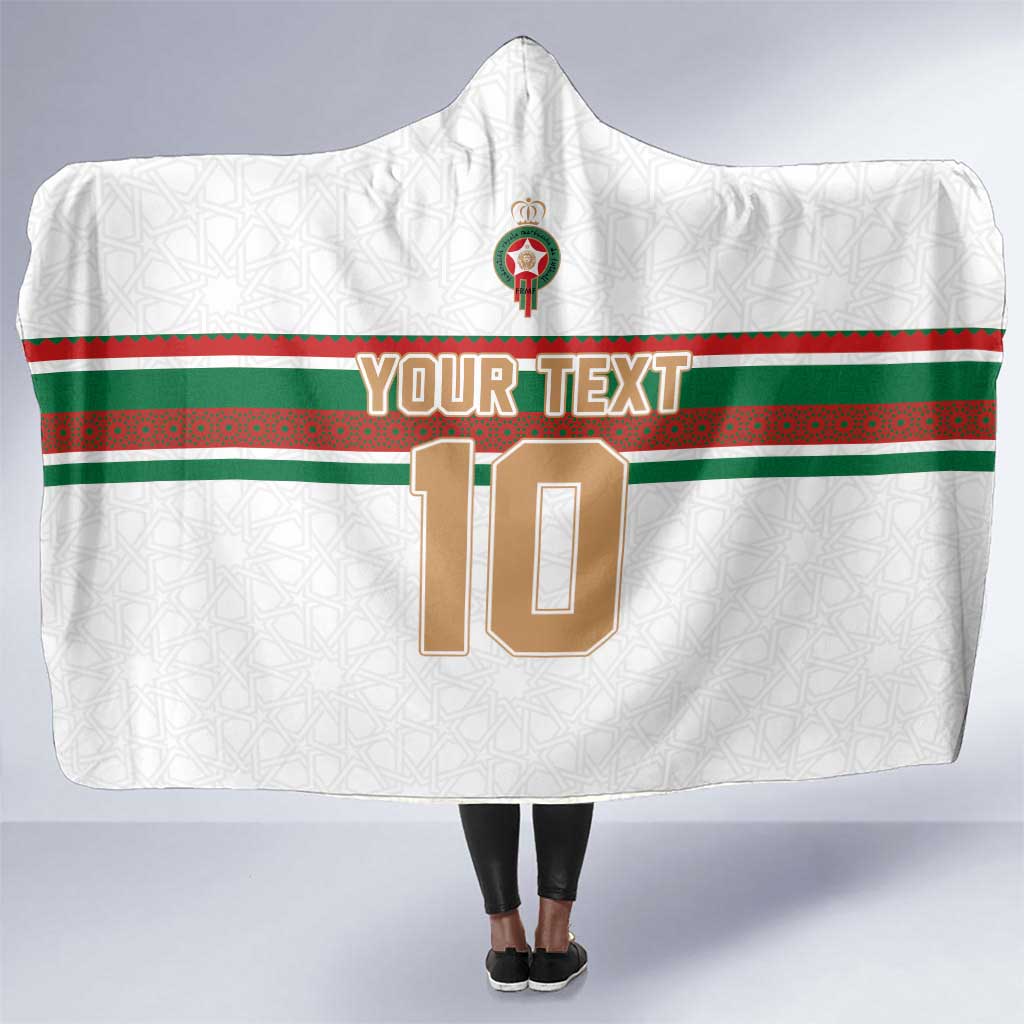 Custom Moroccan Football Hooded Blanket The Hunt of Atlas Lions