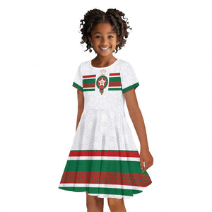 Custom Moroccan Football Kid Short Sleeve Dress The Hunt of Atlas Lions