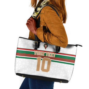 Custom Moroccan Football Leather Tote Bag The Hunt of Atlas Lions