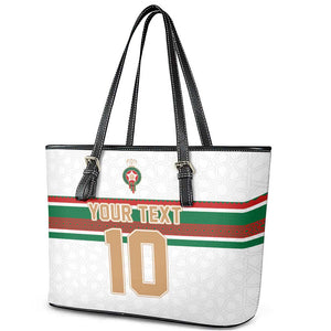 Custom Moroccan Football Leather Tote Bag The Hunt of Atlas Lions