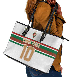 Custom Moroccan Football Leather Tote Bag The Hunt of Atlas Lions