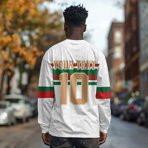Custom Moroccan Football Long Sleeve Shirt The Hunt of Atlas Lions
