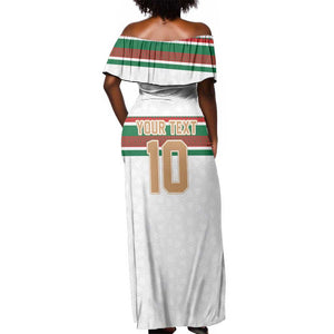 Custom Moroccan Football Off Shoulder Maxi Dress The Hunt of Atlas Lions