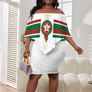 Custom Moroccan Football Off Shoulder Short Dress The Hunt of Atlas Lions