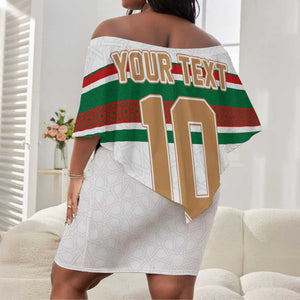 Custom Moroccan Football Off Shoulder Short Dress The Hunt of Atlas Lions