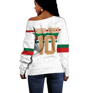 Custom Moroccan Football Off Shoulder Sweater The Hunt of Atlas Lions