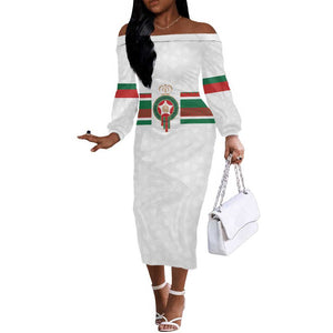 Custom Moroccan Football Off The Shoulder Long Sleeve Dress The Hunt of Atlas Lions