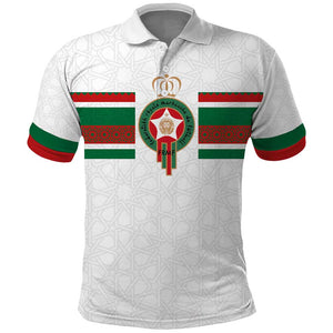 Custom Moroccan Football Polo Shirt The Hunt of Atlas Lions